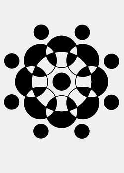 Achtfacher Kreis-Mandala in Schwarz