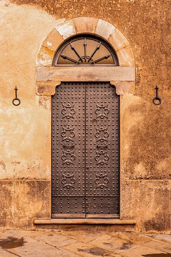 Large ornate metal door