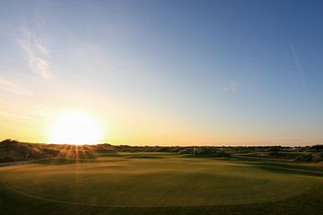 Zonsondergang Texelse Golfbaan van Peter van Weel