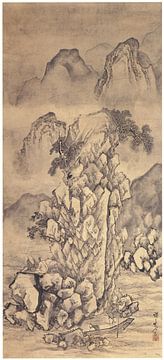 Kawanabe Kyōsai - contemplation du paysage depuis un petit bateau sur Peter Balan