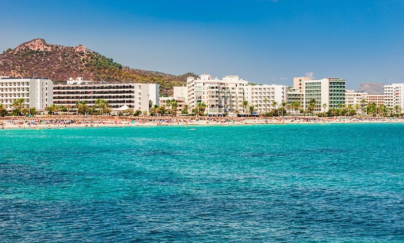 Cala Millor beach at the coast on Mallorca island, Spain Mediterranean Sea by Alex Winter