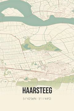 Vintage map of Haarsteeg (North Brabant) by Rezona