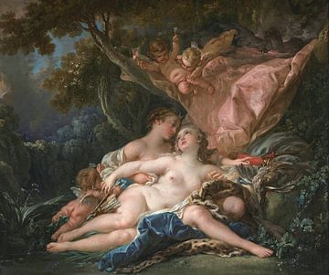 Jupiter in de gedaante van Diana, en de Nimf Callisto, François Boucher
