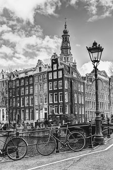 Zuiderkerk Amsterdam Kloveniersburgwal Winter Zwart-Wit