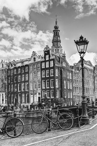 Zuiderkerk Amsterdam Kloveniersburgwal Winter Zwart-Wit