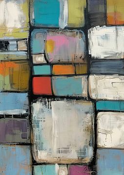 Abstract schilderij | Urban Mosaic van Kunst Kriebels
