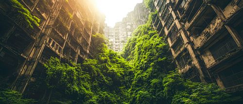 Verlassene Stadt in der Natur  – Urban Jungle