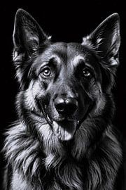 Detailliertes Porträt eines Hundes von Art & Soul Creations