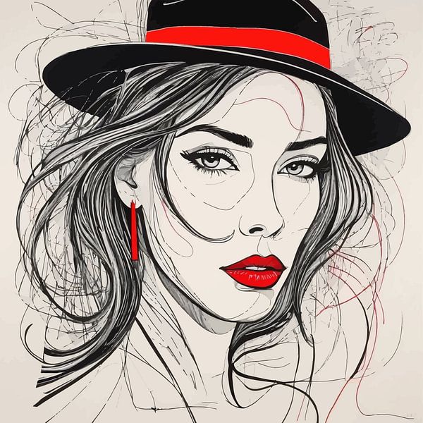 Minimalist Painting of Woman by MIROKKU