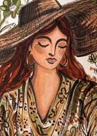 Havanna-Dame mit Blumen