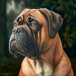 Portrait eines Bullmastiff Illustration