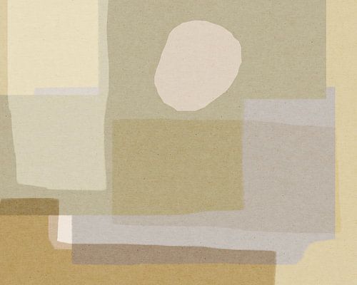 Abstracte moderne kunst in neutrale kleuren. Zacht geel, groen, grijs, wit