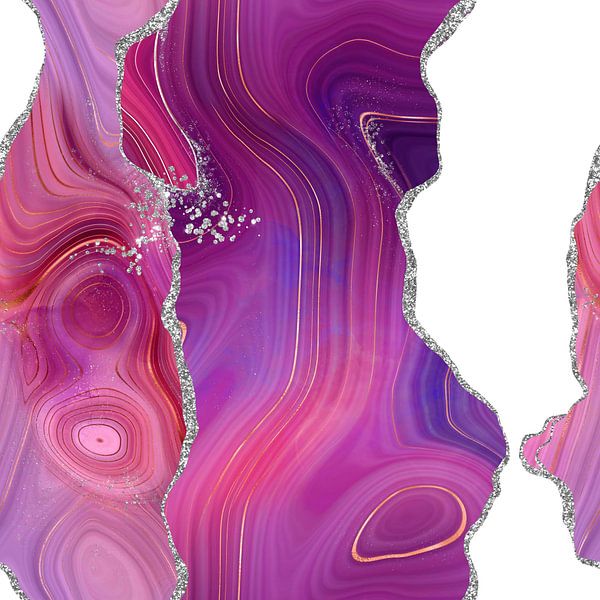 Magenta &amp; Silber Achat Textur 05 von Aloke Design