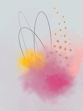 Lente, Abstracte aquarel van Colors And Happiness