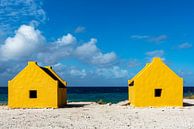 Slavenhuisjes bij oranje Pan op Bonaire van Humphry Jacobs thumbnail