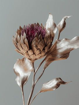 Silver metallic Dried flowers on natural clear background by Esmeé Kiewiet