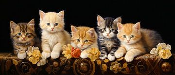 Kittens Schilderij van Preet Lambon