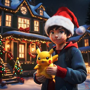 Pikachu en Ash's vrolijke Pokémon-kerstavontuur van IIVVA Graphics