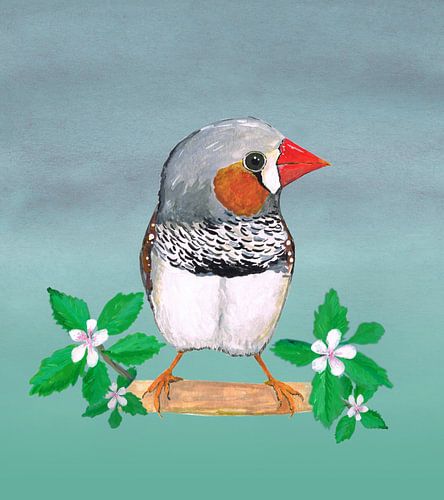 Zebravink acryl inkt tekening