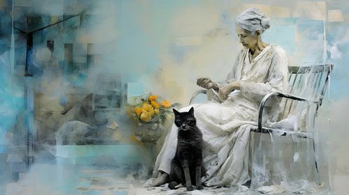 Lady with cat