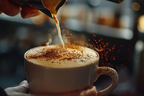 kop koffie of cappuccino drinken