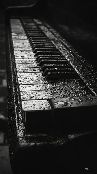 Musical instrument in black and white by Gelissen Artworks