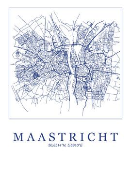 Gestylter Stadtplan von Maastricht von Peter Hooijmeijer