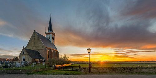 Kerk Den Hoorn Texel Zonsondergang