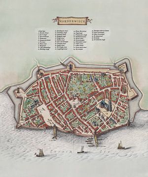 Carte de Harderwijk 17ème siècle sur Wiljan Slofstra