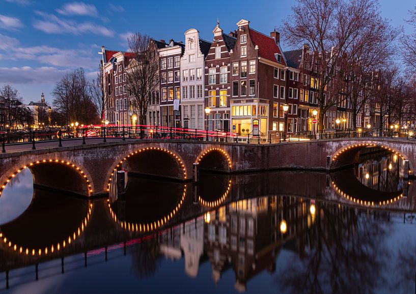 Hoek Keizersgracht/Leidsegracht Amsterdam van Remy Kremer