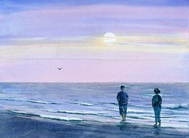 Abends am Meer sur Jitka Krause