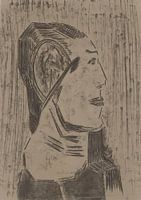 En profil portret, vrouw