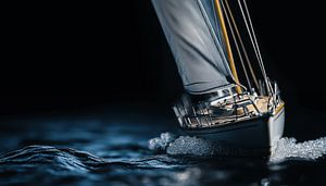 Modell eines Segelboots im Wasser Panorama