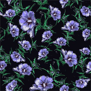 Flower print hibiscus lilac