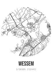 Wessem (Limburg) | Carte | Noir et blanc sur Affiches de lieux