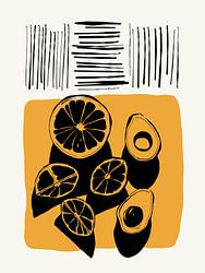 Illustratie: Sinaasappel en avocado