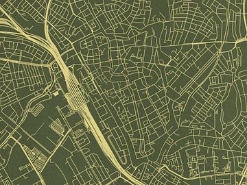Kaart van Utrecht Centrum in Groen Goud van Map Art Studio