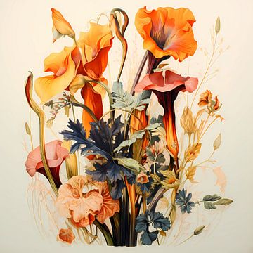 watercolor unique wildflowers by haroulita