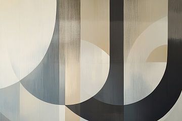 Grey Circles | Abstract Circles and Stripes by Modern Collection