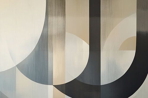 Cercles gris | Cercles et rayures abstraits