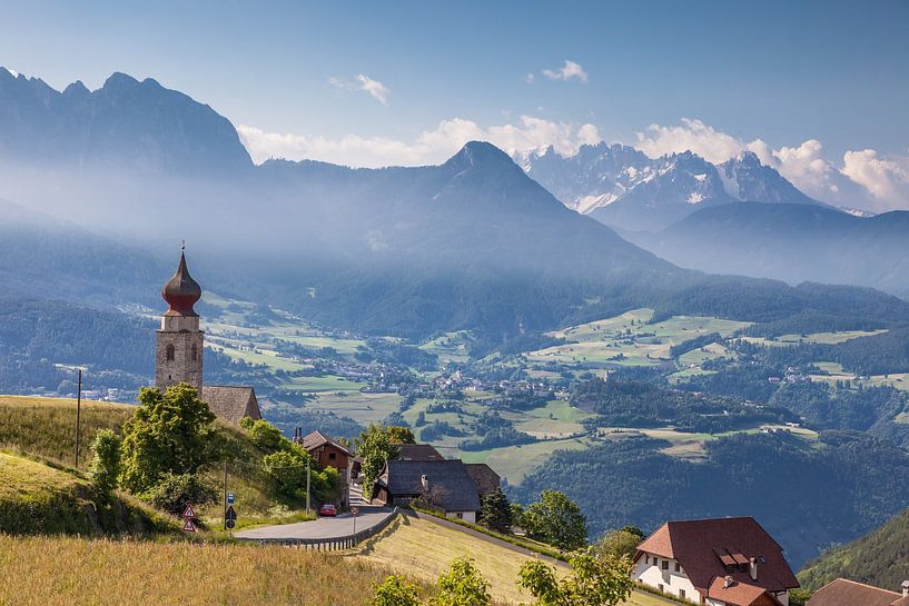 Bergpanorama bij Mittelberg am Ritten, Zuid-Tirol van Christian Müringer