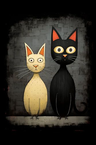 zwarte en witte kat - two of a kind
