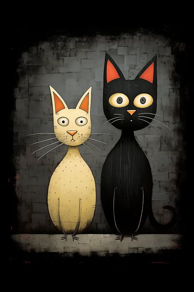 schwarz-weiße Katze von Schwarzer Kaffee