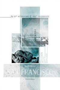 Poster Art SAN FRANCISCO Baker Beach