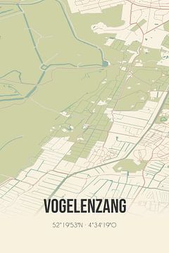 Alte Karte von Vogelenzang (Nordholland) von Rezona