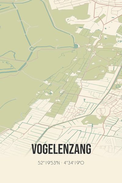 Alte Karte von Vogelenzang (Nordholland) von Ortsdrucke