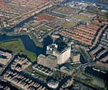 1988: Historische luchtfoto van de Meelfabriek, Leiden van Frans Rombout thumbnail