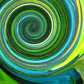 Spiralen in Grün 06  – Die Geometrie des Werdens von Kerstin Franz