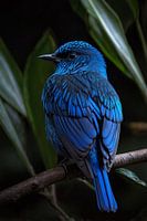 Blauer Vogel auf Ast