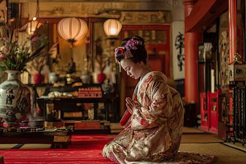 spiritual japan praying Geisha